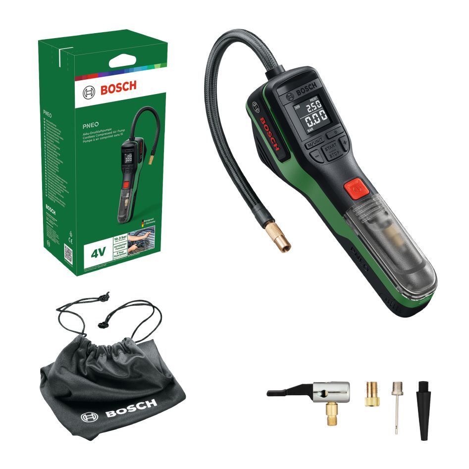 Bosch DIY 0603947500 PNEO 4V Accu air pump set 1x 4V battery 3.0Ah battery in box