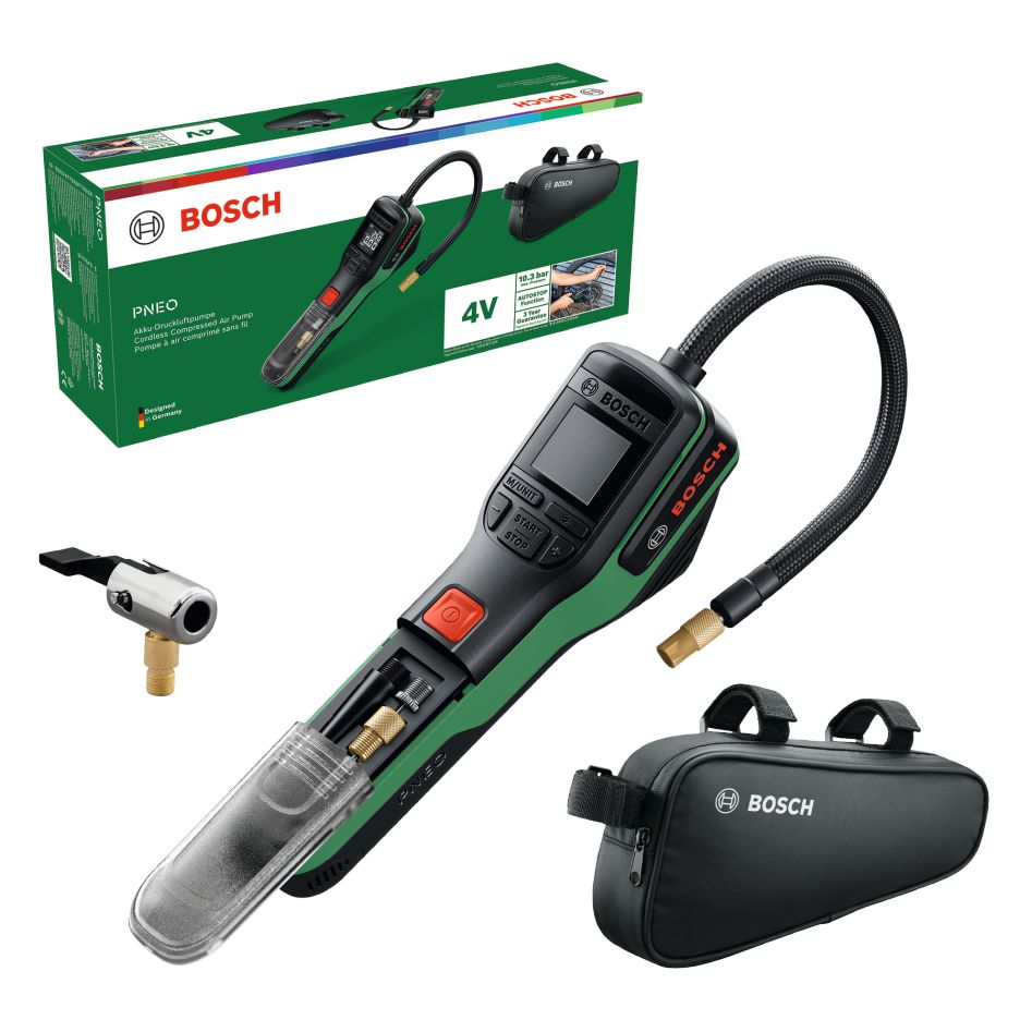 Bosch DIY 0603947501 PNEO 4V Bike Battery air pump set 1x 4V battery 3.0Ah battery in box