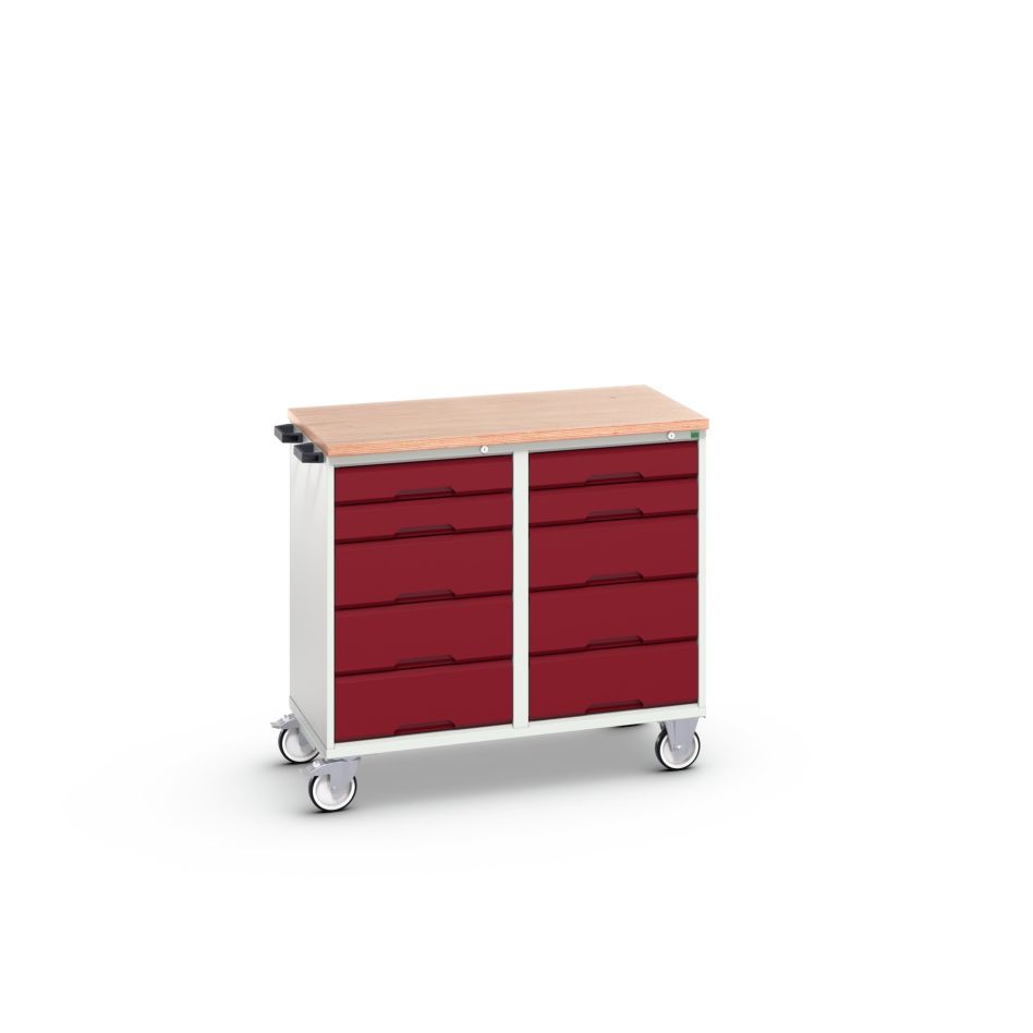 Bott 16927101.24 Verso mobile cabinet 1050x600x980mm 10 drawers MPX top RAL 3004