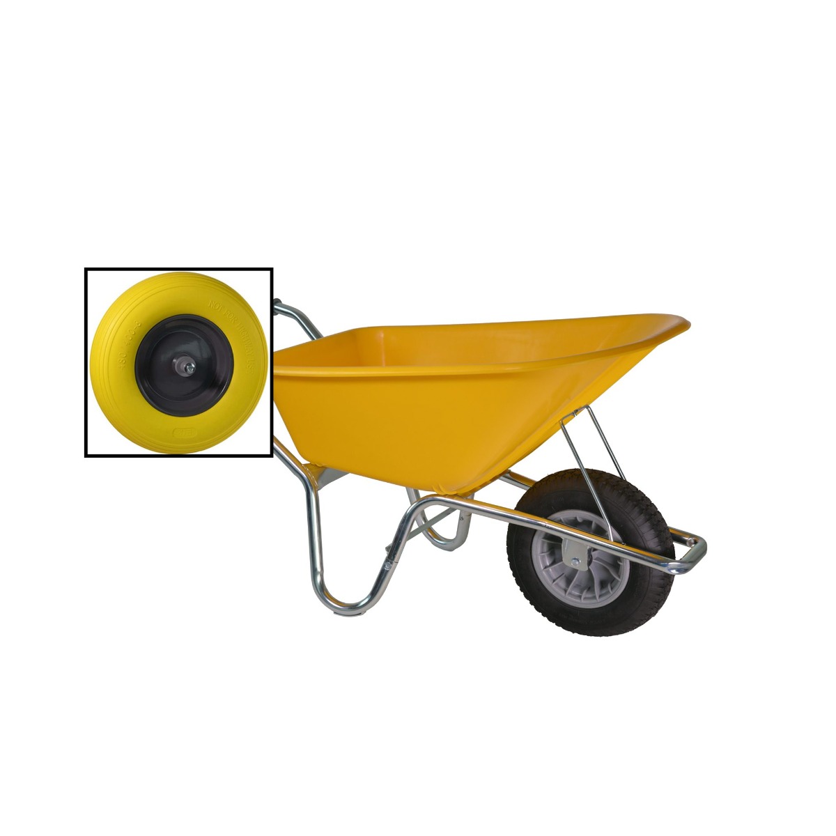 Little Jumbo 1251000885 Construction Wheelbarrow HDPE yellow anti-leak wheel - 100 liters