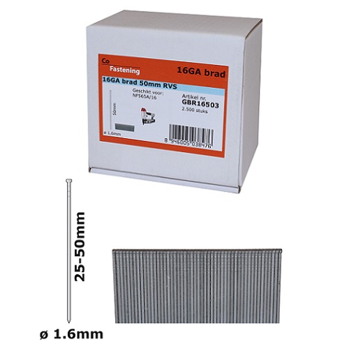 Co-Fastening GBR16382 Brads 16ga galvanised - 38 mm