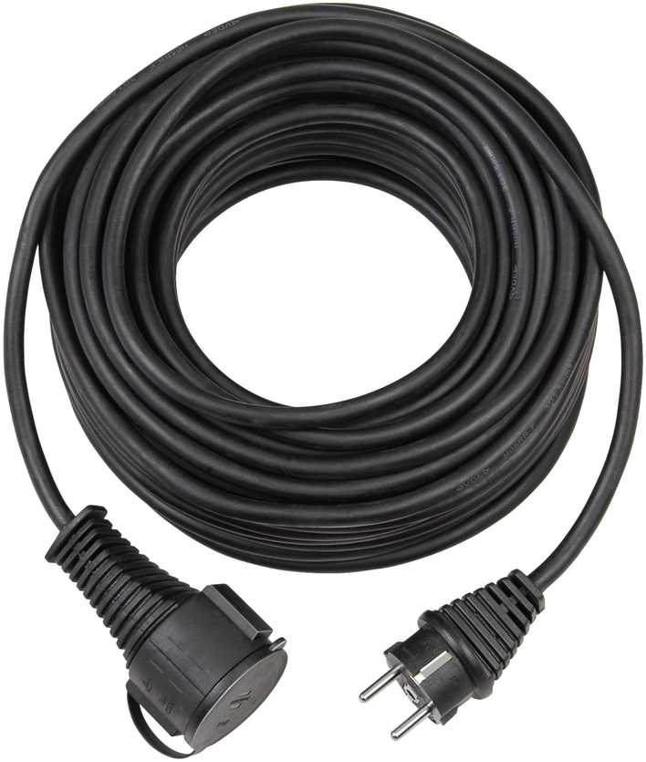 Brennenstuhl 1161420 IP44 rubber extension cord 5m black H05RR-F 3G1,5