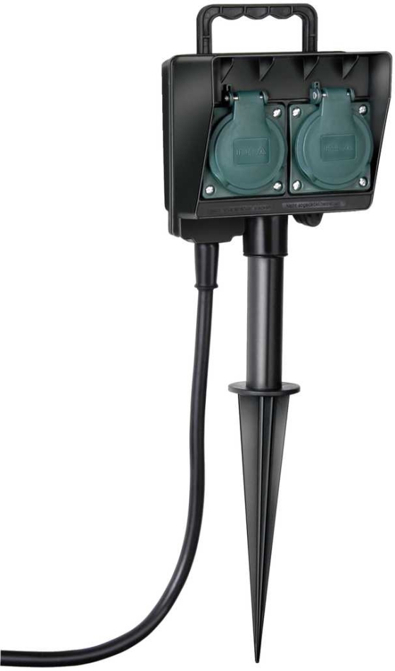 Brennenstuhl 1154430 Garden socket with earth spike IP44 2-gang 1,4m H07RN-F 3G1,5