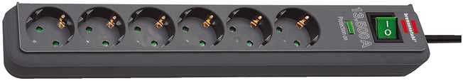Brennenstuhl 1159710515 Eco-Line surge protector 13,500A 6-fold anthracite 5m H05VV-F 3G1.5