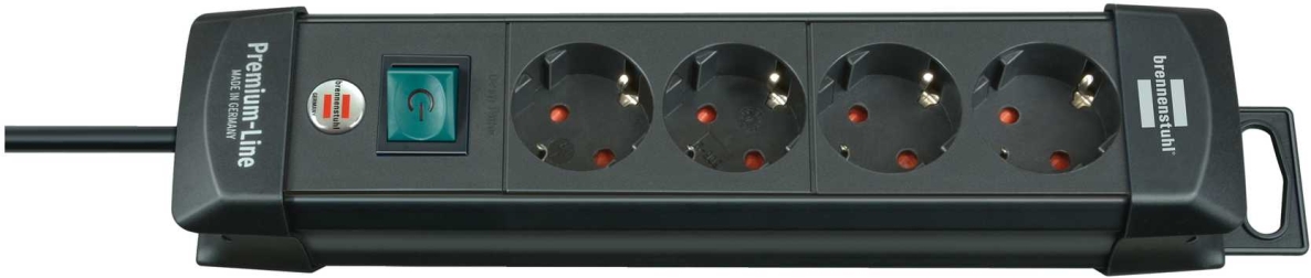 Brennenstuhl 1951140100 Premium-Line Socket Extension Cord 4-way black 1,8m H05VV-F 3G1,5