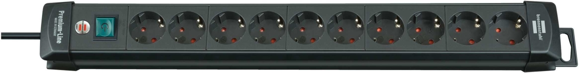 Brennenstuhl 1951100100 Premium-Line Socket Extension Cord 10-way black 3m H05VV-F 3G1,5