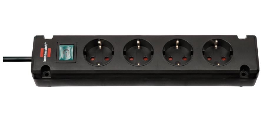 Brennenstuhl 1150650114 Bremounta power strip 4-gang black 1.5m H05VV-F 3G1.5