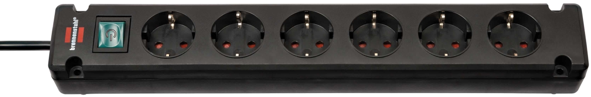 Brennenstuhl 1150650316 Bremounta power strip 6-way black 3m H05VV-F 3G1,5