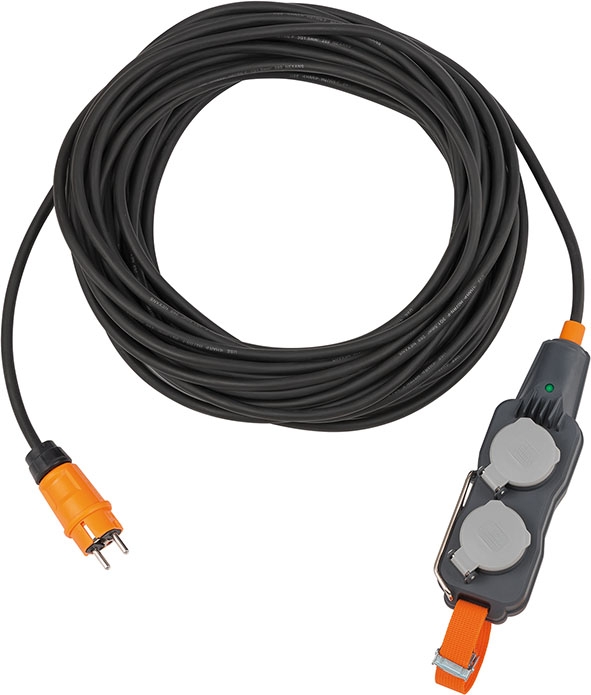 Brennenstuhl ProfessionalLINE 9161250160 Powerblock with extension cable IP54 4x 25 m black H07RN-F 3G1,5