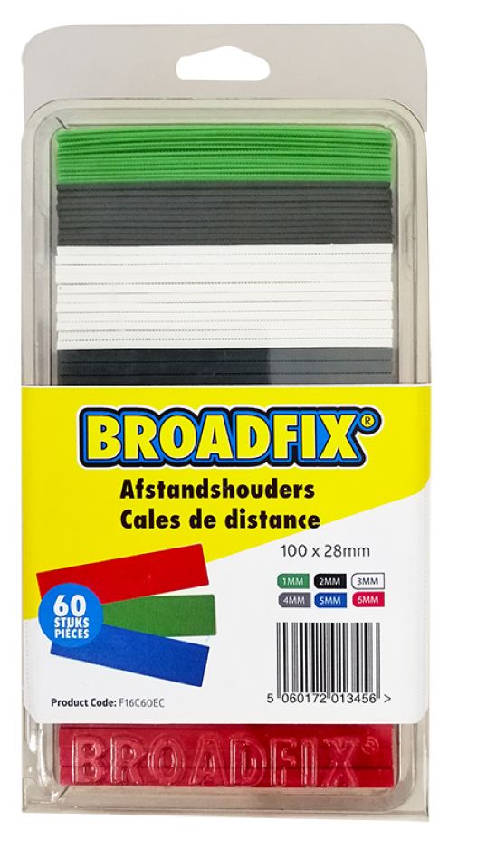 BROADFIX FC16C60EC Flat shims 100x28mm, 1-6mm, 60 pieces