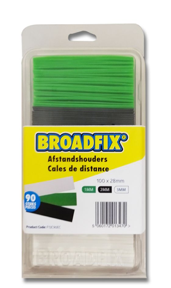 BROADFIX F13C90EC Flat shims 100x28mm, 1-3mm, 90 pieces