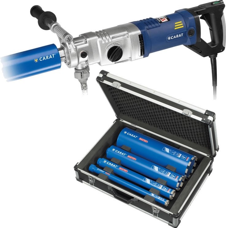 Carat AMB2100DS1 A-2100D Diamond drill + Master diamond drill bit set 4-piece in case