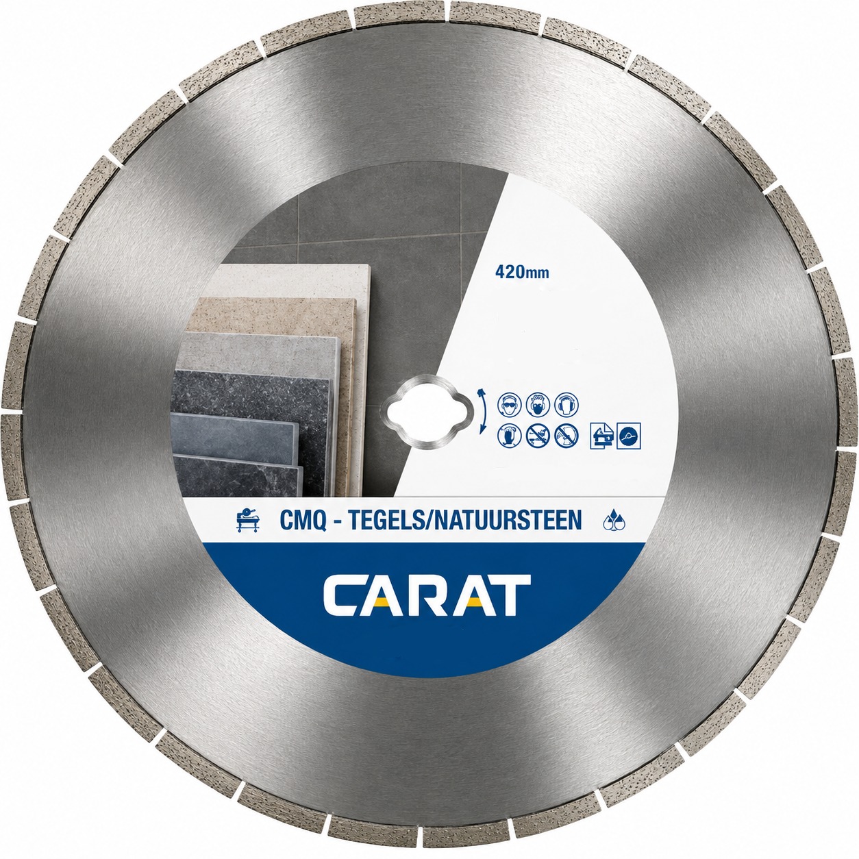 Carat CMQ4204000 Diamond saw blade for natural stone/tiles, &Oslash;420 mm, including special arbor hole for iQ saw tables
