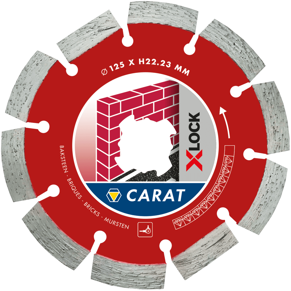 Carat CAXLOCK125 X-LOCK Diamond Cut-off wheel Classic brick 125 x 22,23