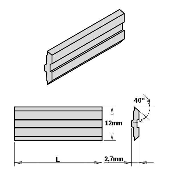 GRN Tools 795.531.12 Centrostar, Centrofix, Quickfix system blade HSS 530x12x2.7
