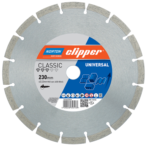 Norton Clipper 70184626810 Classic Universal Diamond saw blade 230 x 22,23 mm