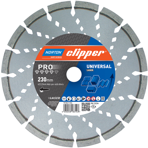 Norton Clipper 70184611396 Pro Universal Laser Diamond saw blade 230 x 22,23 mm
