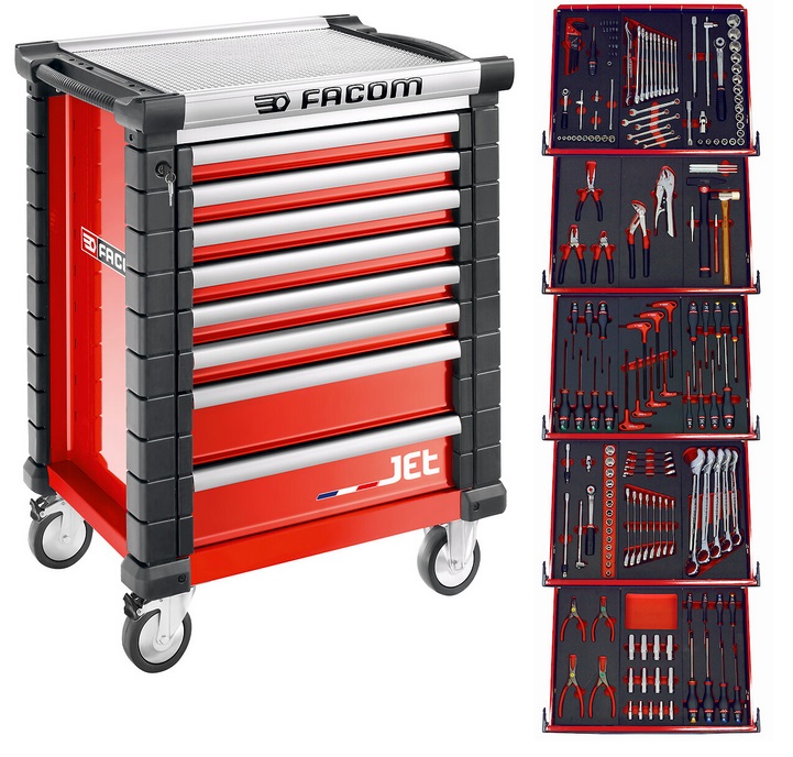 Facom JETCMM175BNL Tool trolley Filled Red 175 pcs