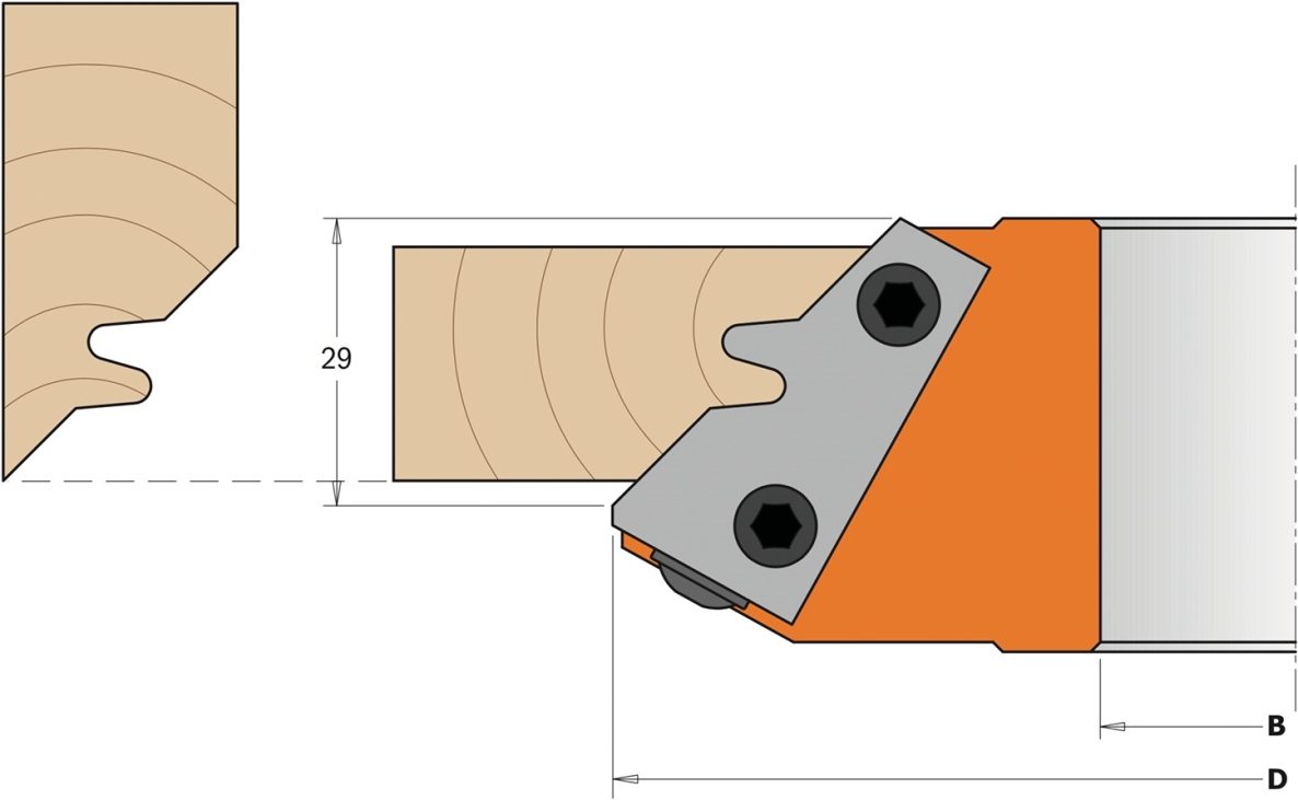 CMT 695.011.01 Profile knife for 90° miter cutter