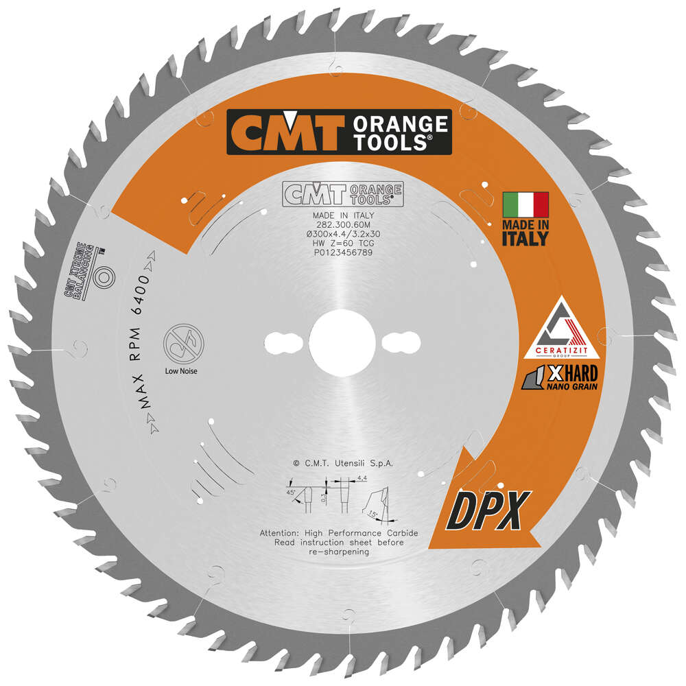 CMT 282.400.72M Sheet metal saw blade with DPX carbide teeth, 400 x 30 x 4.4 mm, 72t