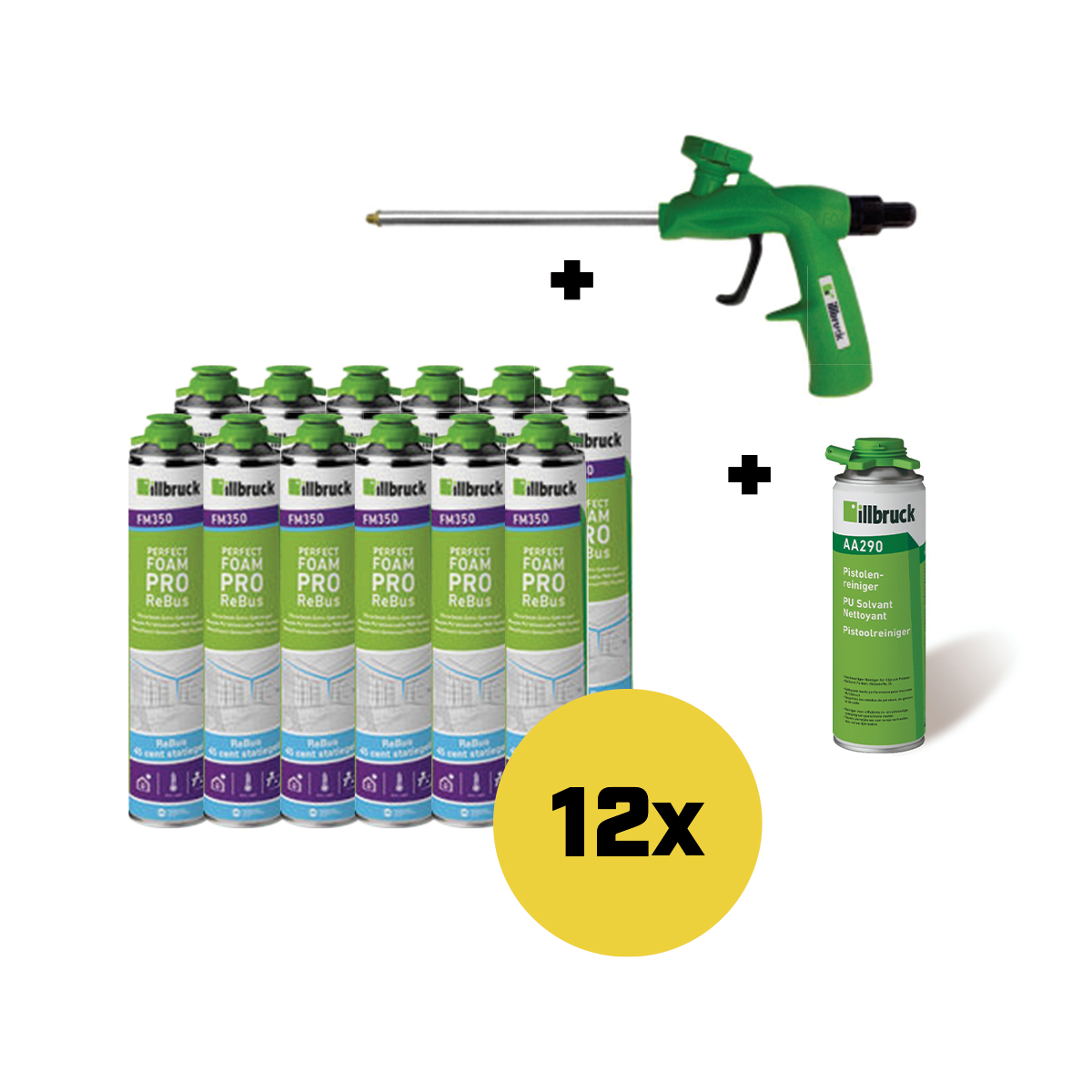 illbruck FM350SET PurSet - 12 x FM350 Perfect Foam Gun Cleaner