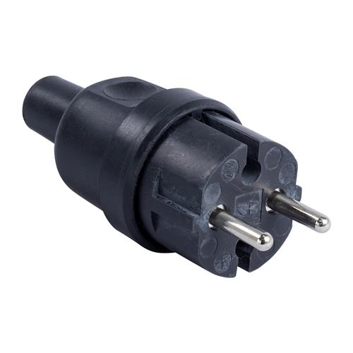 Connectra 46.195 Plug 2P Black 230 Volt