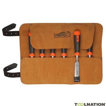 Bahco 434-S6-LR Professional Chisel set ERGO in leather pouch 6-Piece - 1