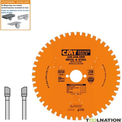 CMT 226.048.08M Saw blade for metal and hard materials 210 x 30 x 48T - 1