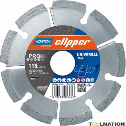 Norton Clipper 70184610715 Pro Universal TP Joint saw blade 115 x 22,23 mm - 1