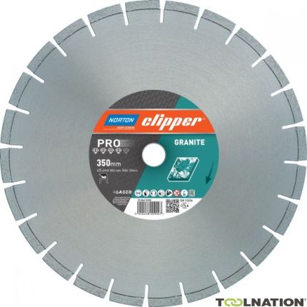 Norton Clipper 70184610385 Pro Granite Diamond saw blade 350 x 25,4 mm - 1