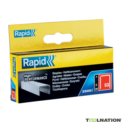 Rapid 11856225 No. 53 High-Performance wire Staples 6 mm  2,500 pcs. - 1