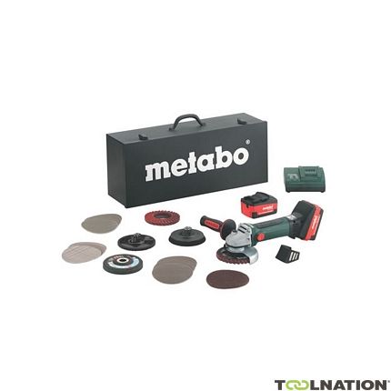 Metabo 600174880 W18LTX Inox Set 18 Volt Cordless Grinder 5.2Ah Li-Ion - 1