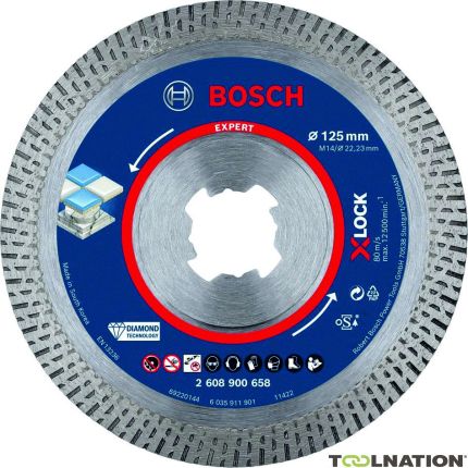 Bosch Professional Accessories 2608900658 Expert HardCeramic X-LOCK diamond Cut-off wheel 125 x 22,23 x 1,4 x 10 mm - 1
