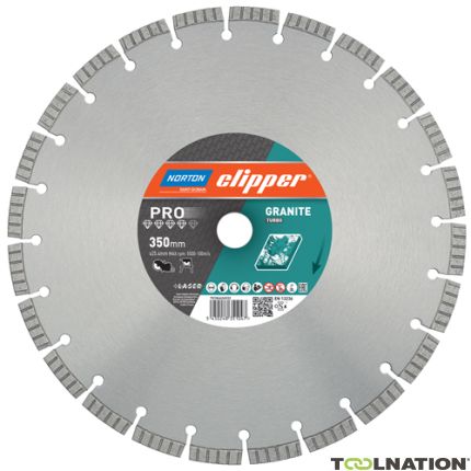 Norton Clipper 70184626532 Pro Granite Turbo Diamond saw blade 350 x 25.4 mm - 1