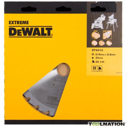 DeWalt Accessories DT4310-QZ DT4310 HM saw blade 216 x 30 x 24T Alternate top bevel negative 5° - 1