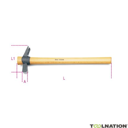 Beta 013760140 1376X 400 Claw hammers with square striking face, magnets and nail holder wooden handle - 1