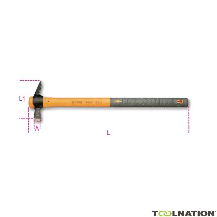 Beta 013760540 1376XT 400 Claw hammers with square striking face, magnets and nail holder plastic handle - 1
