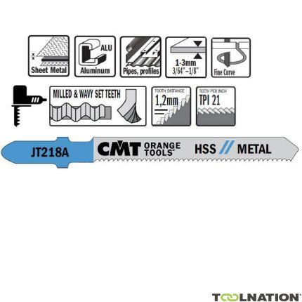 CMT JT218A-5 Jigsaw blades HSS T-Cut Metal 5 pieces - 1