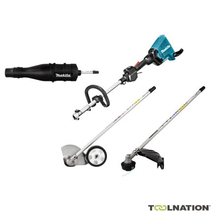 Makita DUX60ZX9 Accu Combi System D-handle 2 x 18V excl. batteries and charger + Trimmer, Edge trimmer and Leaf blower attachment - 1