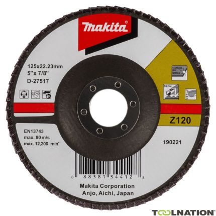 Makita Accessories D-27517 Flap disc 125 mm K120 Per 1 piece - 1