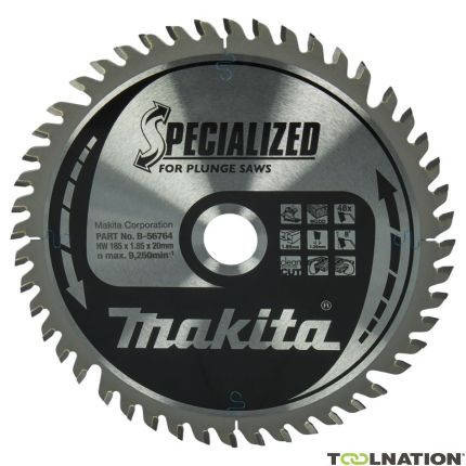 Makita Accessories B-56764 Specialized HM saw blade 165 x 20 x 48T thickness 1.25mm - 1