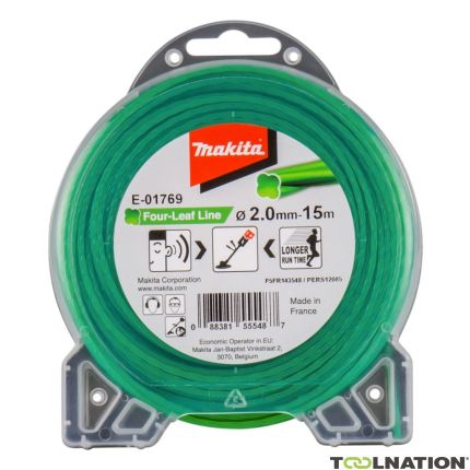 Makita Accessories E-01769 Cutting wire green 2mm x 15 mtr for brushcutters - 1