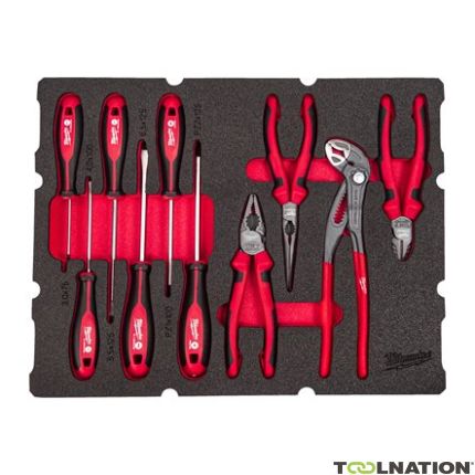 Milwaukee Accessories 4932493638 Screwdriver and Pliers Set PACKOUT Foam Inlay 10-piece - 1