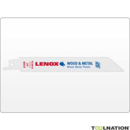 Lenox 20562610R Reciprocating saw blade Bi-metal 610R 152x19x0,9mm 10TPI (5 pack) - 1
