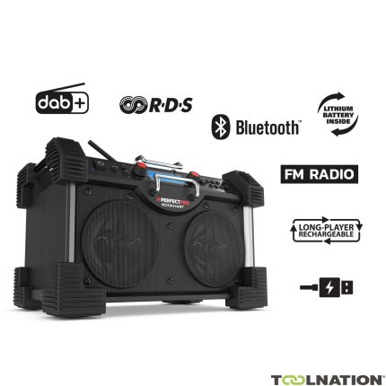 PerfectPro RH3 RockHart BT Jobsite Radio DAB+ and Bluetooth 230 Volt Mains Current/Battery - 5