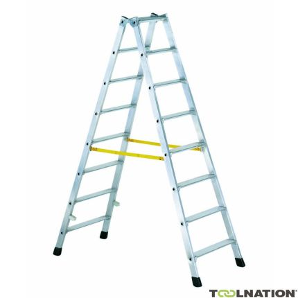 Zarges 42464 Z300 Double-sided stable ladder with rungs and raised edge 2 x 4 steps - 1