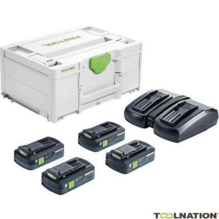 Festool Accessories 577104 Energy set SYS 18V 4x4.0/TCL6 DUO- 4 x battery pack and charger in systainer - 1