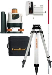 Laserliner 026.04.00A BeamControl-Master 120 Set Rotation Laser Red with Receiver, Tripod and ruler