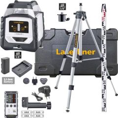 Laserliner 052.500A DuraPlane 360 Set Horizontal 360 degree line laser with 175cm tripod, receiver and levelling rod 3m