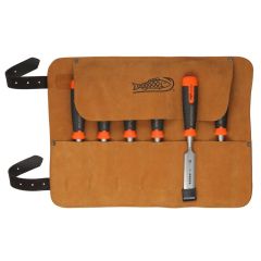 Professional Chisel set ERGO in leather pouch 6-Piece 434-S6-LR